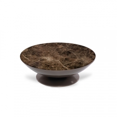 Sleek Low-Profile Coffee Table with Fiberglass Frame and Tempered Glass Top