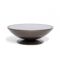 Sleek Low-Profile Coffee Table with Fiberglass Frame and Tempered Glass Top