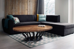 Contemporary Tree Root-Inspired Accent Coffee Table with Fiberglass Base and Metallic Finish