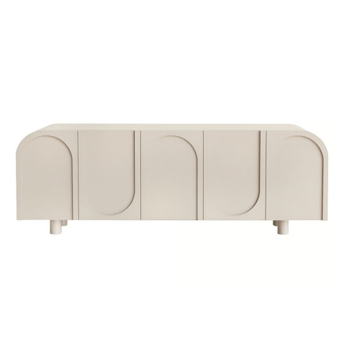 Scandinavian Style Arched Sideboard in Light Wood and Neutral Finishes