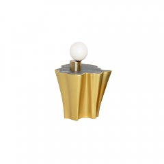 High-End Wave-Design Nesting Side Tables with Marble Top and Gold Finish for Luxury Interiors