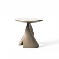 Contemporary Abstract Accent Table with Fiberglass Construction and Metal Lacquer