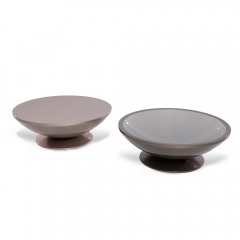 Sleek Low-Profile Coffee Table with Fiberglass Frame and Tempered Glass Top