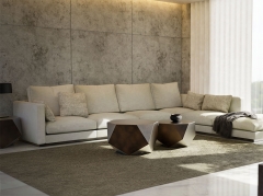 Modern Geometric Stone-Shaped Nesting Table Set with Fiberglass Construction for Indoor Outdoor Use