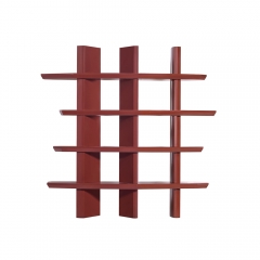 Asymmetric Grid Design Floating Shelf Unit for Books, Art, and Display Items