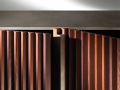 Modern Vertical Texture Storage Cabinet with Smooth Tabletop for Living Room and Dining Area