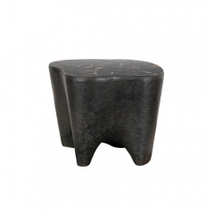 Textured Volcanic Rock Surface End Table with Lightweight Fiberglass Construction