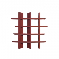 Asymmetric Grid Design Floating Shelf Unit for Books, Art, and Display Items