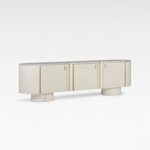 High-End Artistic Sideboard with Integrated LED Lighting for Modern Living Rooms and Dining Areas