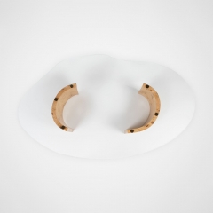 Minimalist Asymmetrical Coffee Table with Tempered Glass Top and Burl Wood Base for Luxury