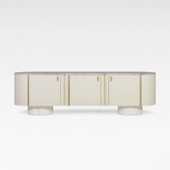 High-End Artistic Sideboard with Integrated LED Lighting for Modern Living Rooms and Dining Areas