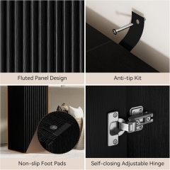 Modern Narrow Entryway Table With Fluted Panel Design and Hidden Storage