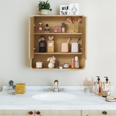 Modern 2 Door Wall Mounted Storage Cabinet with Rounded Corners