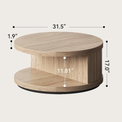Minimalist Round Coffee Table With Open Storage for Mid Century Decor
