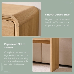 Sleek 3 Drawer Console Table with Smooth Curved Edges for Home Decor