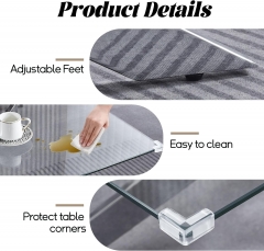 3 Piece Modern Tempered Glass Coffee Table and End Table Set with X-Shaped Metal Legs