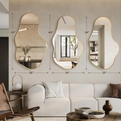 Modern Asymmetrical Cloud Shaped Mirror with Durable Aluminum Frame for Living Room