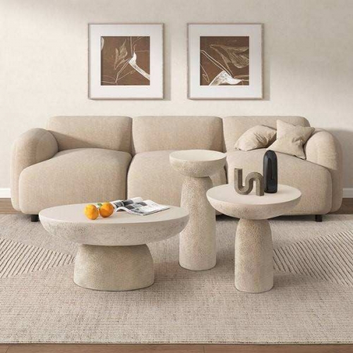 3-Piece Mushroom Shaped Table Set Magnesium Oxide Material Custom Fiberglass Option
