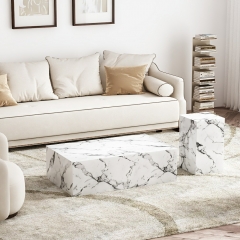Luxury Arabescato Marble Pattern Table Set for Minimalist & Modern Homes