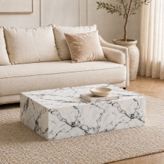 Luxury Arabescato Marble Pattern Table Set for Minimalist & Modern Homes