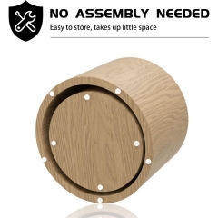 2-Piece Cylinder Nesting Coffee & End Table Set with Wood Veneer Finish