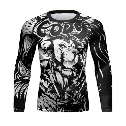 Men Long Sleeve Shirt Compression Top Sport T-shirt Cody Print Shirts Cool Dry Base layer Shirt ALL SEASON for Running Training Sweatshirt(23486)