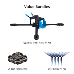 Hyperbola 5″ 501 Frame + VY 2004 Motors + GF 5125 Props