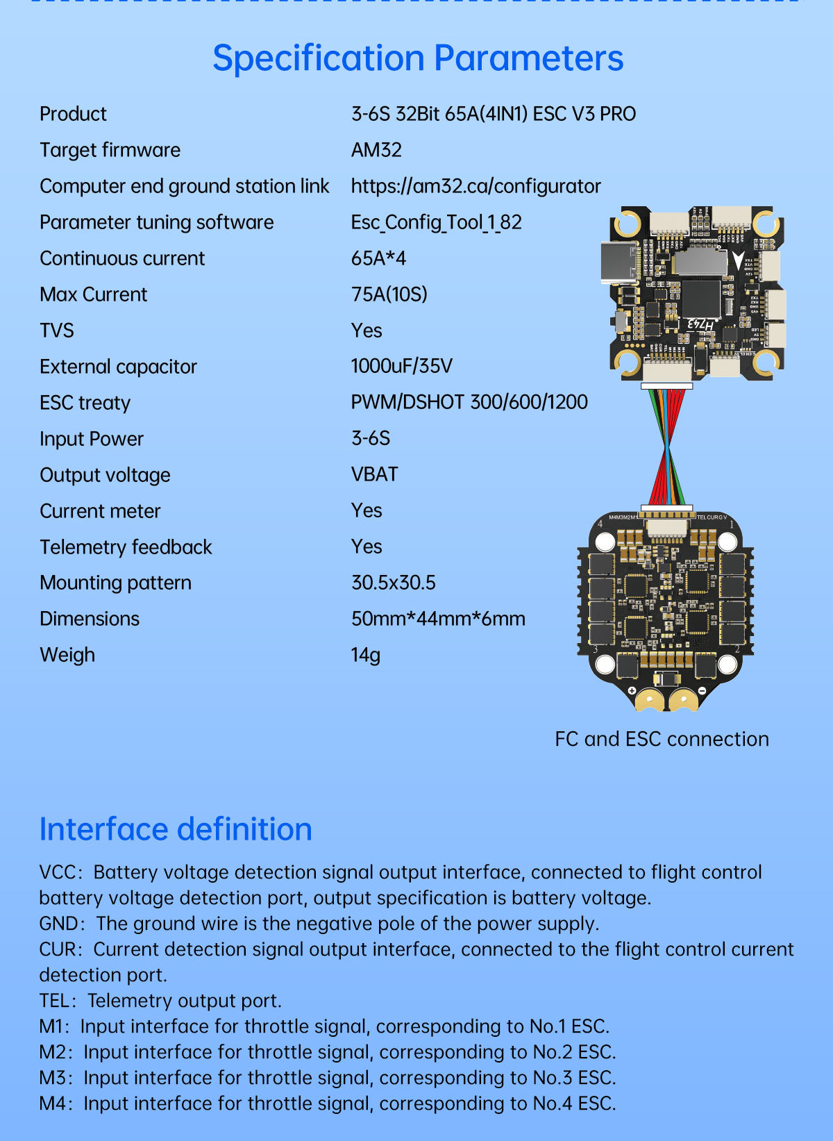 BrotherHobby Returner 3-6S 32Bit AM32 65A(4IN1) ESC V3 PRO