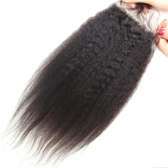 4x4 Lace Closures Kinky Straight With Bady Hair Top Quality Best Selling Bleached Knots