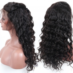 Natural Wave Wavy Lace Front Wig 300% Density Remy Hair Hand Tied No Chemical Processing Glueless