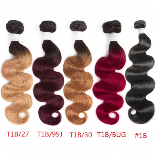 3 Bundles Rose Gold Ombre On Dark Hair 100% Human Hair 2019 Hair Color Trends