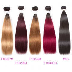 4 Bundles Straight Ombre Hair 100% Human Hair 2019 Hair Color Trends Rose Gold Ombre On Dark Hair