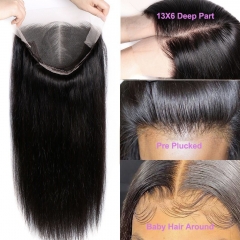 13x6 Lace Front Wig Transparent Lace Straight Suitable Dying Colors Natural Color Black Color Average Size