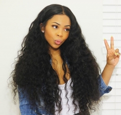 13x6 Lace Front Wig Water Wave No Shedding No Tangle With Baby Hair Hand Tied Natural Color