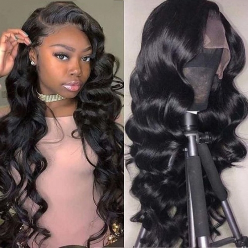 Transparent Lace Wig Glueless Loose Wave Lace Front Wig 300% Density Natural Headline No Chemical Processing Human Hair Hand Tied