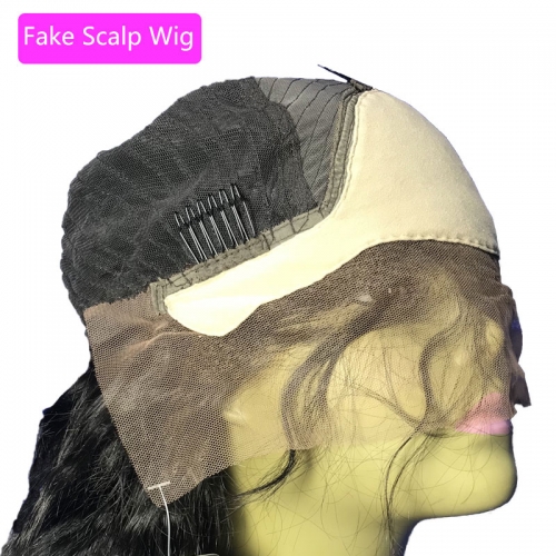 Straight Fake Scalp Lace Front Wig Body Wave Fake Scalp Human Hair Wigs