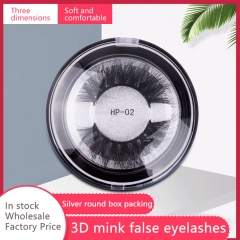 Factory Price 3D Mink Hair False Eyelash For European And American With Round Box Packaging