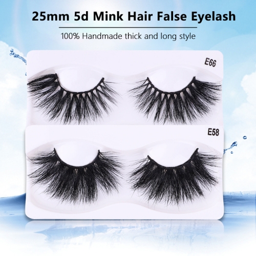 25MM False Eyelashes Pure Handmade Thick Long Eyelash 5d Mink Hair False Eyelashes