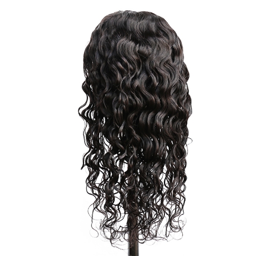 Water Wave Human Hair Transparent Lace Frontal Wigs 30 Inch Long T Part Remy Wet And Wavy Lace Front Human Hair Wigs