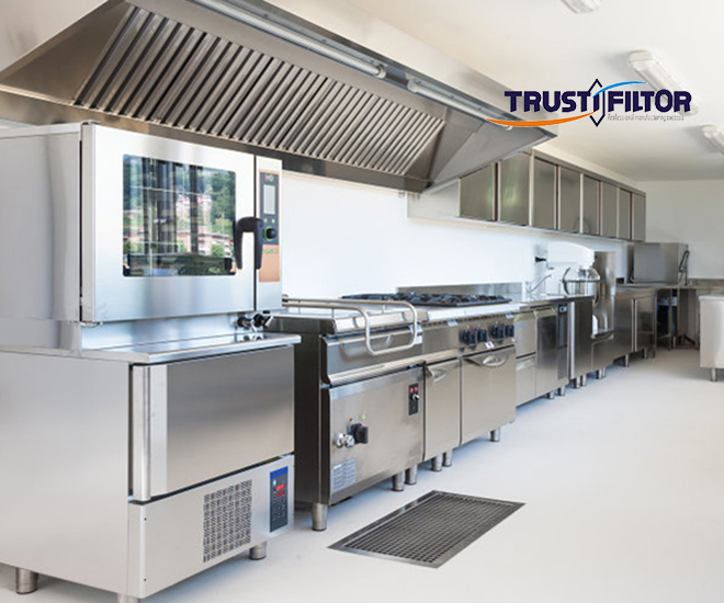 Features of commercial kitchen for fire protection