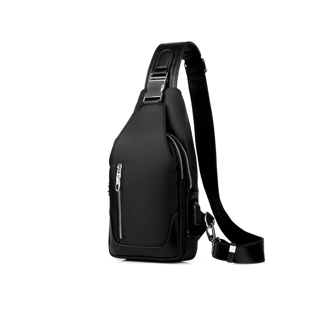 Sling Chest Bag with USB Charging Port Waterproof Crossbody backpacks ...