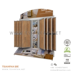 Wing Wood Floor Tile Display Rack for Exhibition