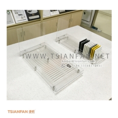 Acrylic Engineered Stone Counter Display, Quartz Stone Desk Stand