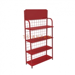 Red Metal Display Stand For Car Oil Shop,Gas Station Metal Lubricant Shelf