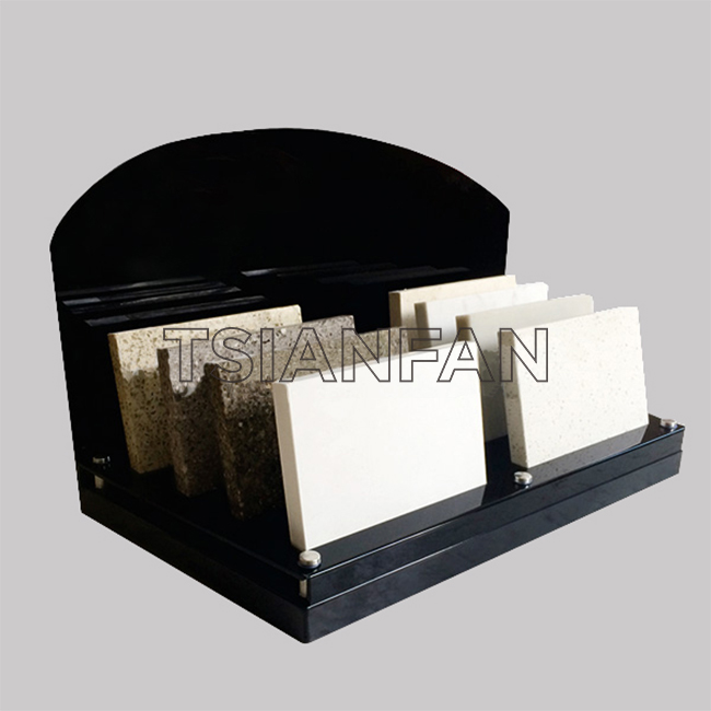 Solid Wood Display Rack With Backplane Acrylic Countertop Artificial Stone Display ST-118  Stone display