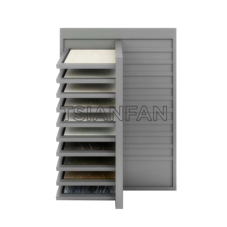 Flexible Quartz Ceramic Tile Drawer Display Stand For Showroom Stone Display