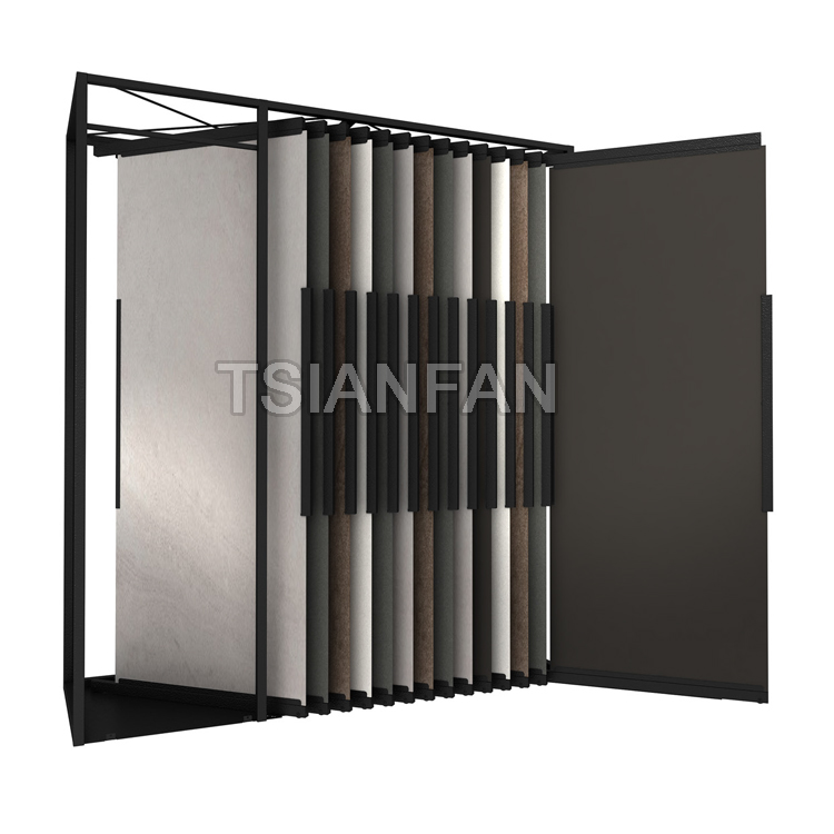 Custom Rock Stone Panel Tile Large Slab Push-pull Metal Display Stand