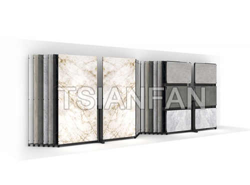 Tile Large Slab Sliding Display Stand,Panel Rock Display Rack