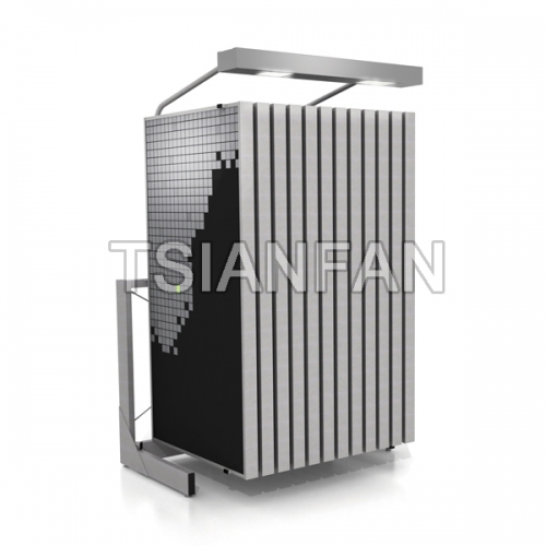 Sliding And Pulling Ceramic Tile Showroom Display Rack With Light