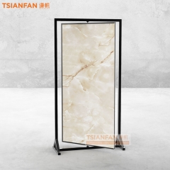 Custom wholesale single sided large tile rotating display stand upright landing stand